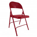 Chaise métal pliante bordeaux