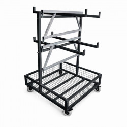 Chariot sur roulette pour transporter les podiums