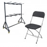 Lot de chaises pliantes polypropylène et chariot de transport
