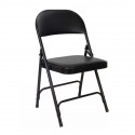 chaise pliante noire en vinyle