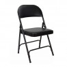 chaise pliante noire en vinyle