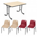 Promo tables pliantes en bois vendée et chaise empilable à coque