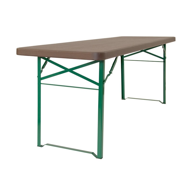 Table polypro et acier type fête votive du sud Table polypro et acier type fête votive du sud