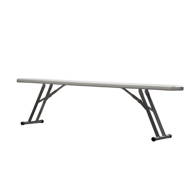 Banc pliant blanc en polypropylène, banc pliant pour 4 personnes 