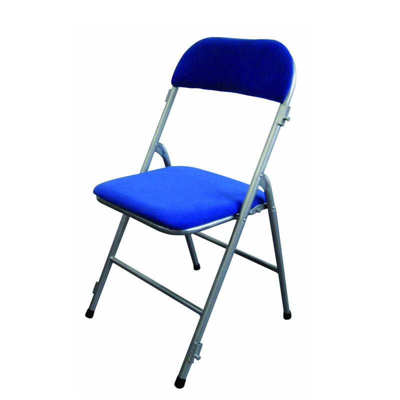 Chaise pliante en velours bleue