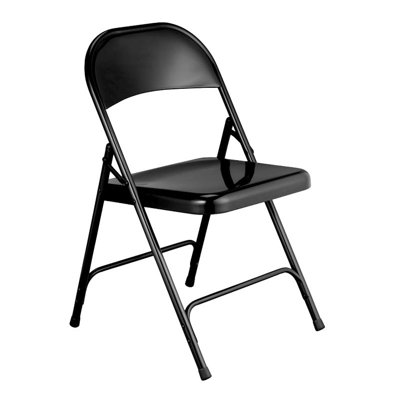 Chaise en fer pliantes en métal noir Chaise en fer pliantes en métal noir